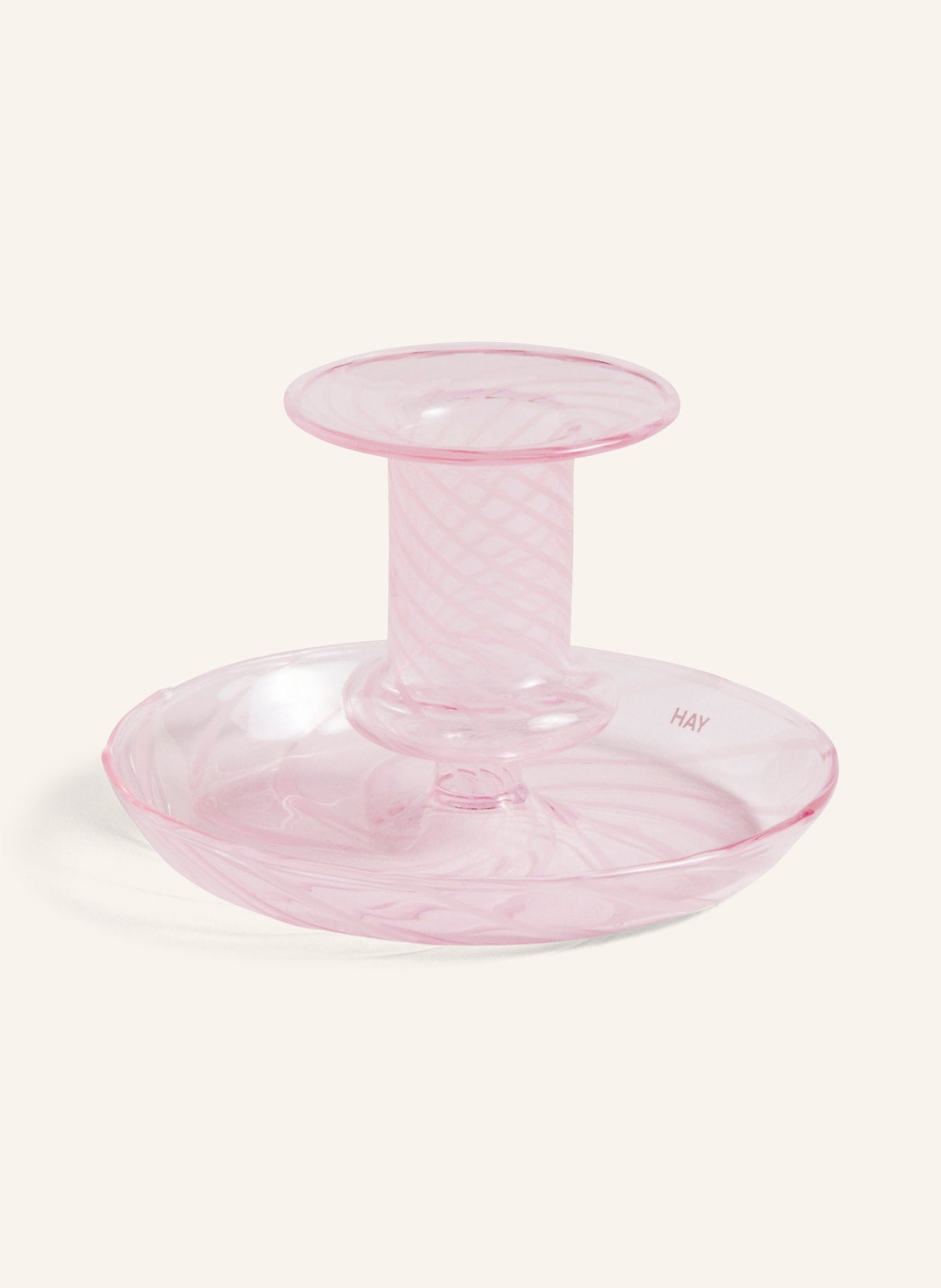 HAY 캔들 홀더 FLARE 높이: 8cm / 라이트 핑크·화이트 | APO EURO 유럽직구