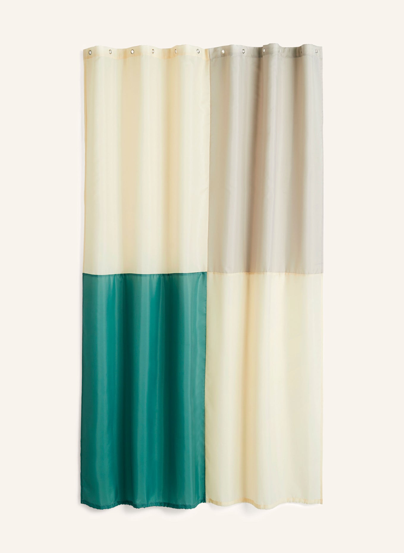 HAY 샤워 커튼 체크 180 x 200 cm - 에크루 / 페트롤 상세이미지1