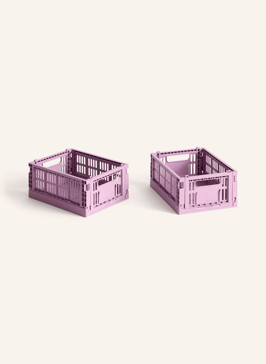 HAY 2개 세트 접이식 박스 COLOUR CRATE MINI  연보라색 | APO EURO 유럽직구