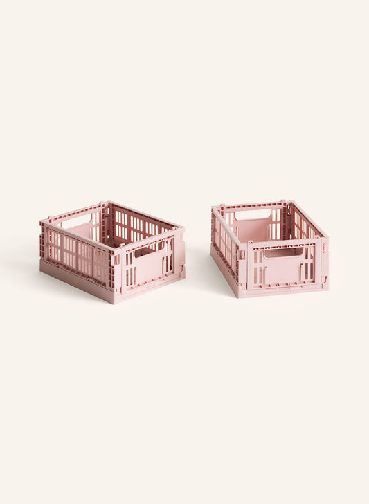 HAY 2개 세트 접이식 박스 COLOUR CRATE MINI  핑크 | APO EURO 유럽직구