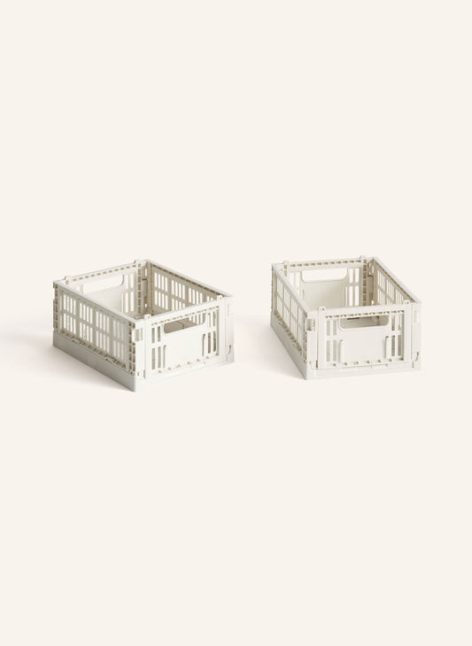 HAY 2개 세트 접이식 박스 COLOUR CRATE MINI  화이트 | APO EURO 유럽직구
