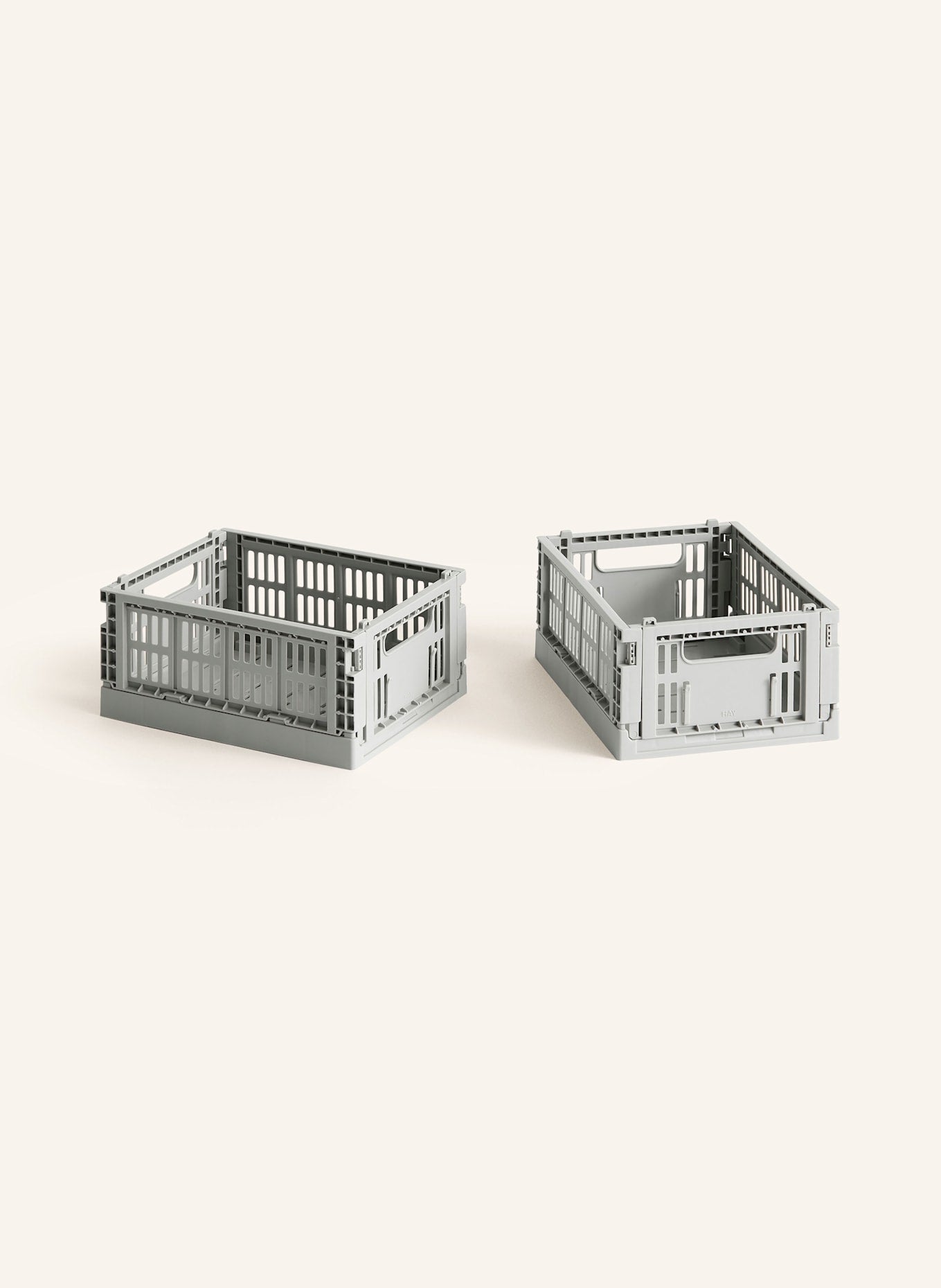 HAY 2개 세트 접이식 박스 COLOUR CRATE MINI  라이트 그레이 | APO EURO 유럽직구