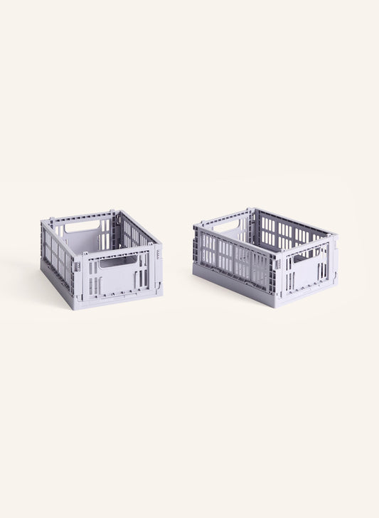HAY 2개 세트 접이식 수납함 COLOUR CRATE MINI  연보라색 | APO EURO 유럽직구