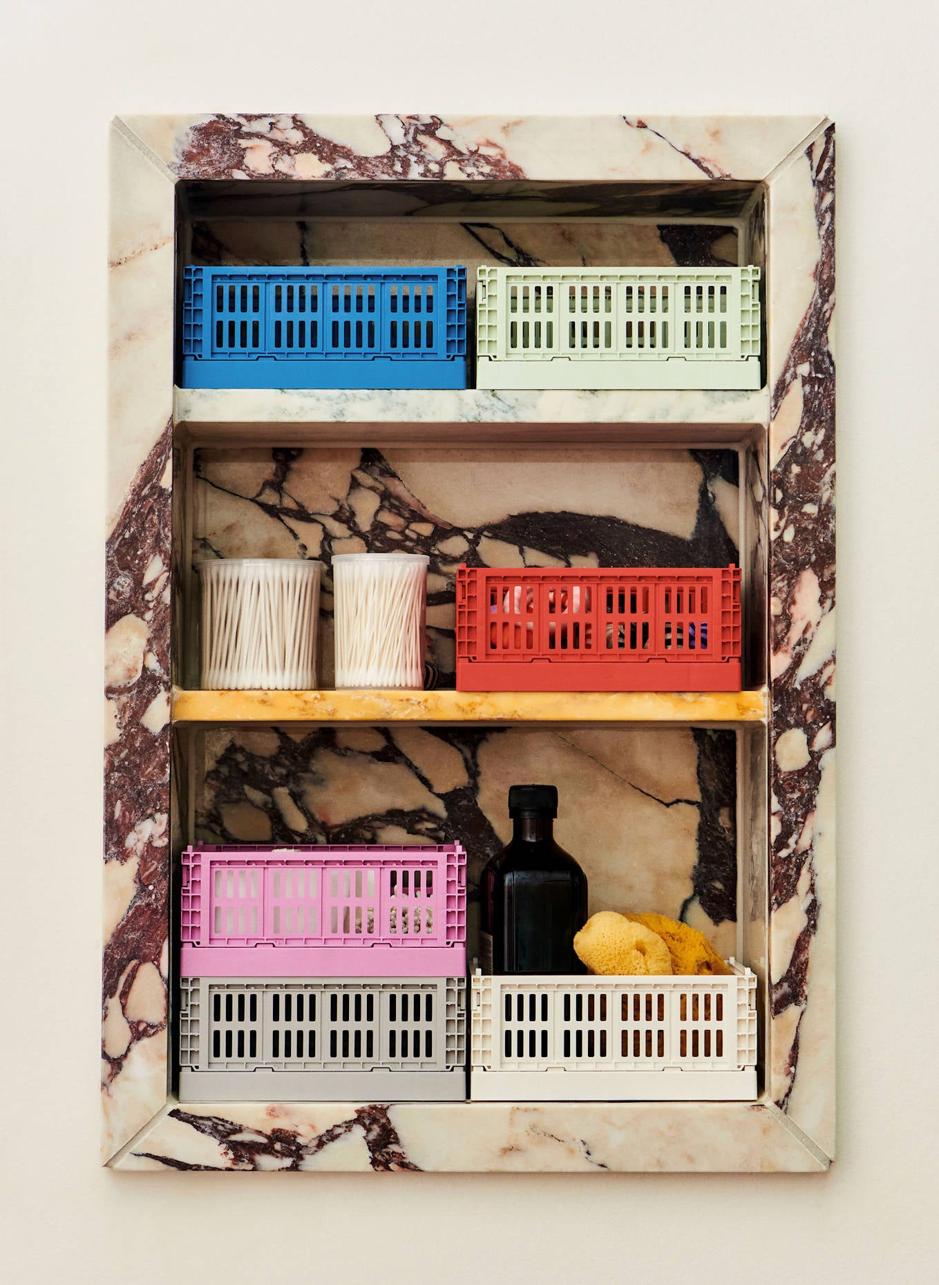HAY 2개 세트 접이식 박스 COLOUR CRATE MINI  블루 상세이미지1