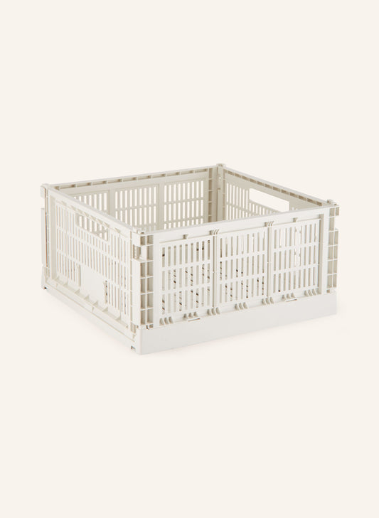 HAY 접이식 박스 COLOUR CRATE LARGE 높이: 21.5cm, 너비: 42cm - 화이트 | APO EURO 유럽직구