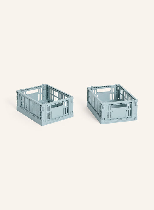HAY 2개 세트 접이식 박스 COLOUR CRATE MINI  하늘색 | APO EURO 유럽직구