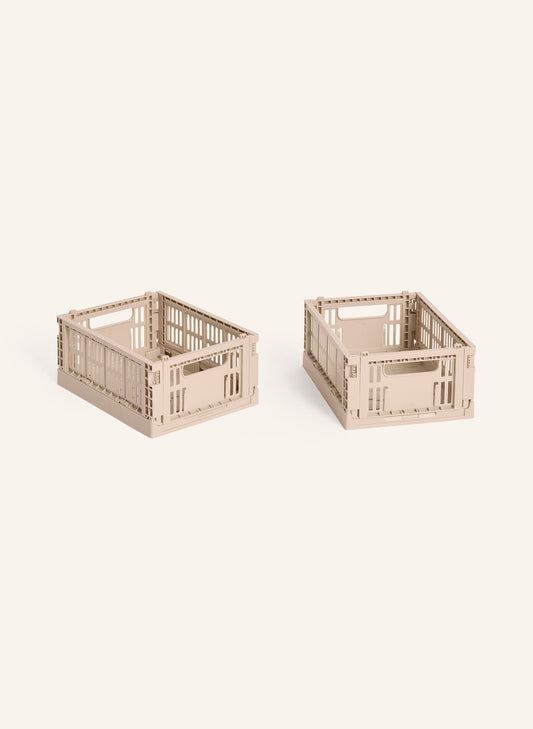 HAY 2개 세트 접이식 박스 COLOUR CRATE MINI  라이트 핑크 | APO EURO 유럽직구