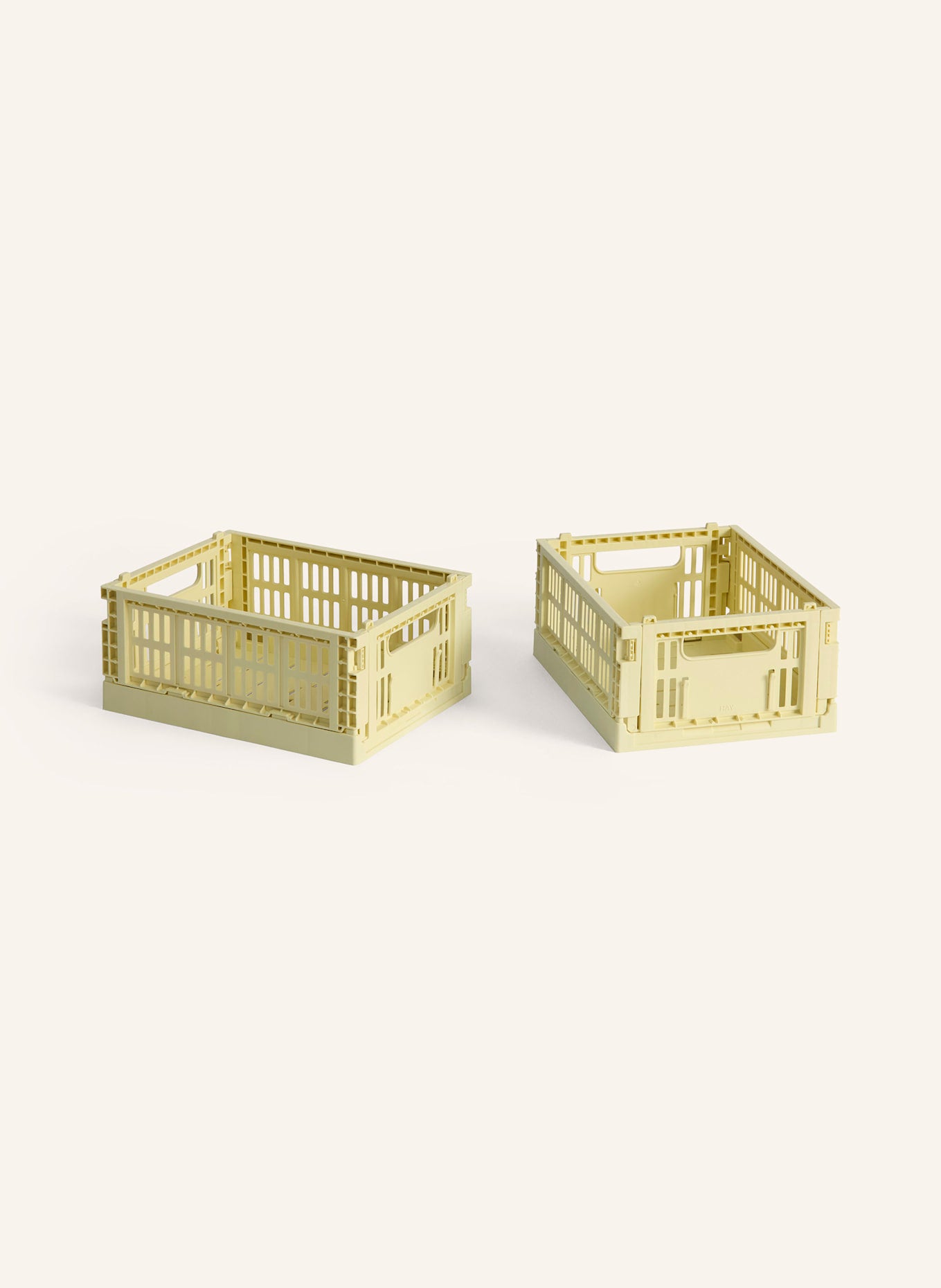 HAY 2개 세트 접이식 박스 COLOUR CRATE MINI  연노랑 | APO EURO 유럽직구