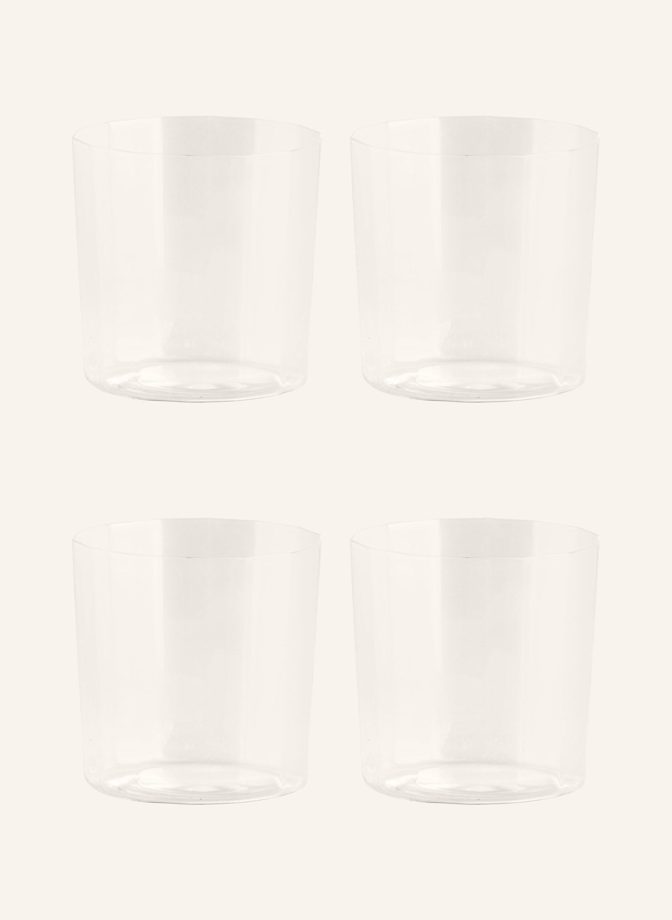 HAY 4개 세트 ANGLE 음료 유리컵 용량: 230ml - 화이트 | APO EURO 유럽직구