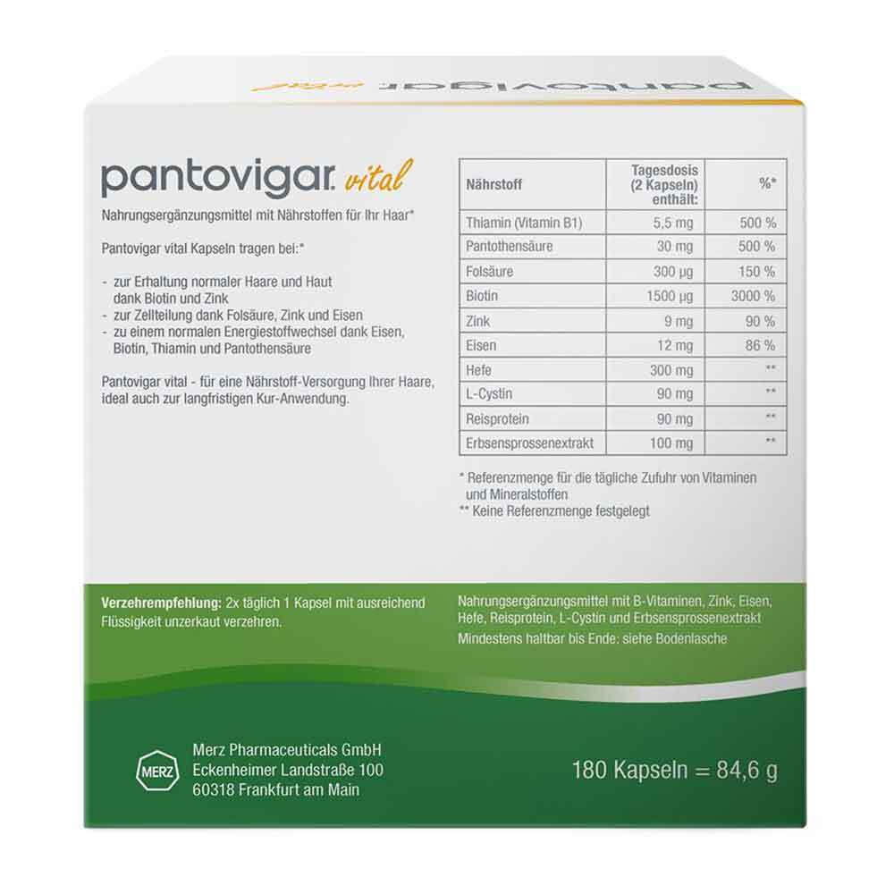 Pantovigar vital Kapseln 180 Stk 탈모치료제 판토비가 바이탈 180정