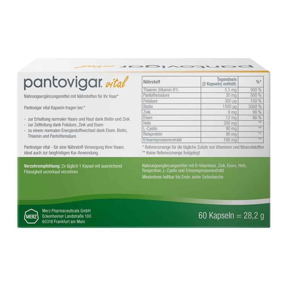 Pantovigar vital Kapseln 60 Stk 탈모치료제 판토비가 바이탈 60정